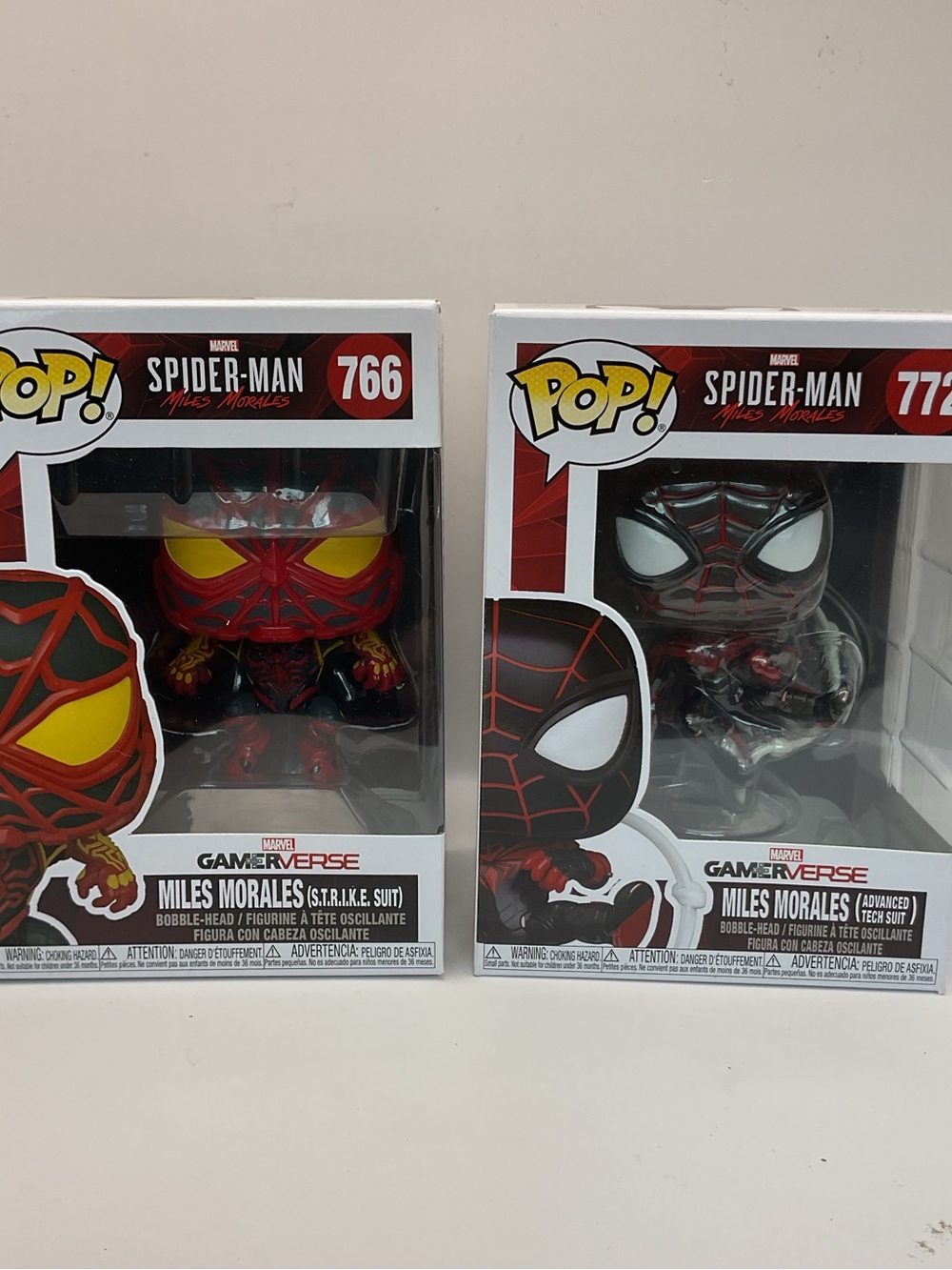 Funko Pop (2x Bundle) (772 & 766)‎ Spider-Man Miles Morales STRIKE & Tech Suit
